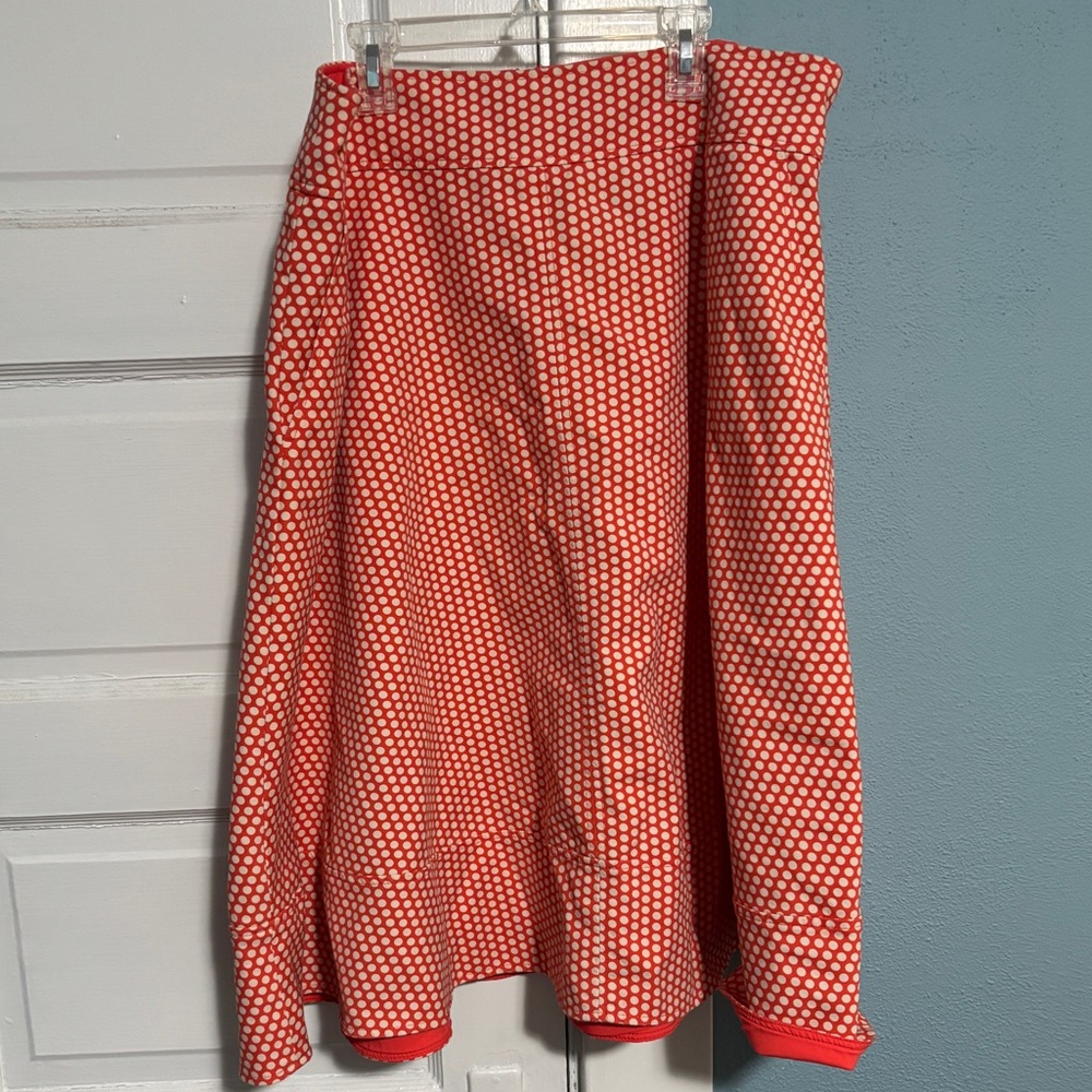 Lane Bryant Orange and White Polka Dot Skirt